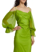 Sage Jubilent Chiffon Gown