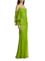 Sage Jubilent Chiffon Gown