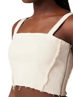 Cropped Denim Corset Top
