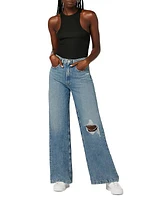 Jodie Distressed Wide-Leg Jeans