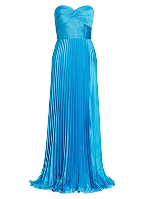 Stef Strapless Pleated Gown