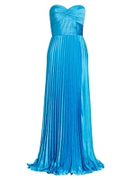 Stef Strapless Pleated Gown