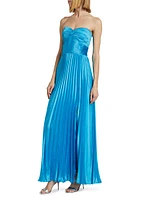 Stef Strapless Pleated Gown