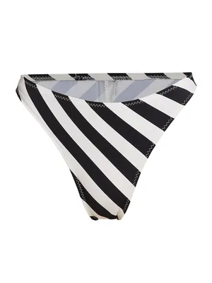 Luca Striped High-Waist Bikini Bottom