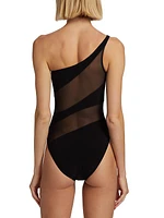 Mio Snake Mesh One-Piece Swimsuit