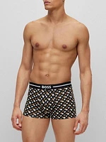 Three-pack of stretch-cotton trunks with logo waistbands