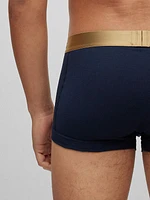 Two-pack of pure-cotton trunks with metallic waistbands