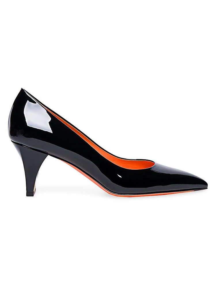 Delfica 65MM Patent Leather Kitten Heel Pumps