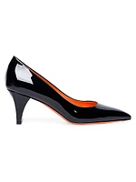 Delfica 65MM Patent Leather Kitten Heel Pumps