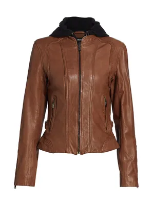 Arlette Leather Biker Jacket