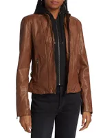 Arlette Leather Biker Jacket