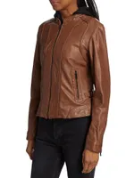 Arlette Leather Biker Jacket