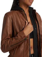 Arlette Leather Biker Jacket