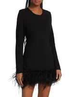 Bahira Feather-Trim Minidress