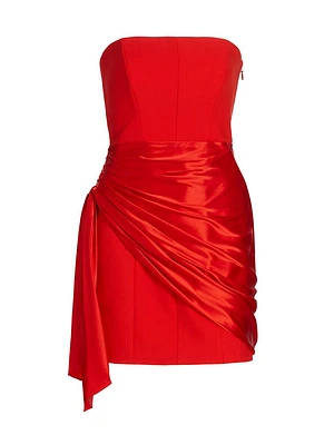 Kennith Side-Tied Strapless Cocktail Dress