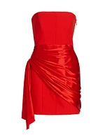 Kennith Side-Tied Strapless Cocktail Dress