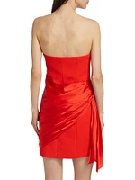 Kennith Side-Tied Strapless Cocktail Dress