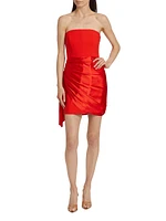 Kennith Side-Tied Strapless Cocktail Dress