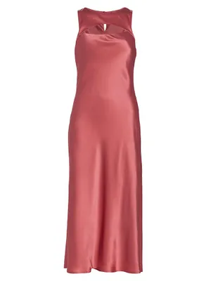 Aurem Silk Cut-Out Midi-Dress