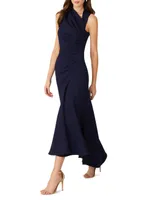 Jones Ruched High-Low Maxi Dress