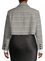 Glen Check Wool-Blend Crop Jacket