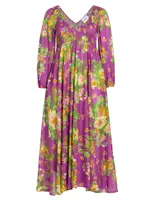 Smocked Floral Maxi Dress