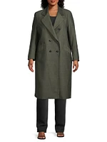 Double-Breasted Herringbone Coat