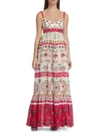 Naki Printed Linen Maxi Dress