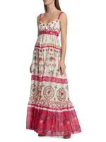 Naki Printed Linen Maxi Dress