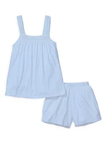 2-Piece Lace-Trim Pajama Shorts Set