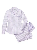 2-Piece French Ticking Striped Pajama Set