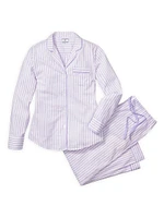 2-Piece French Ticking Striped Pajama Set