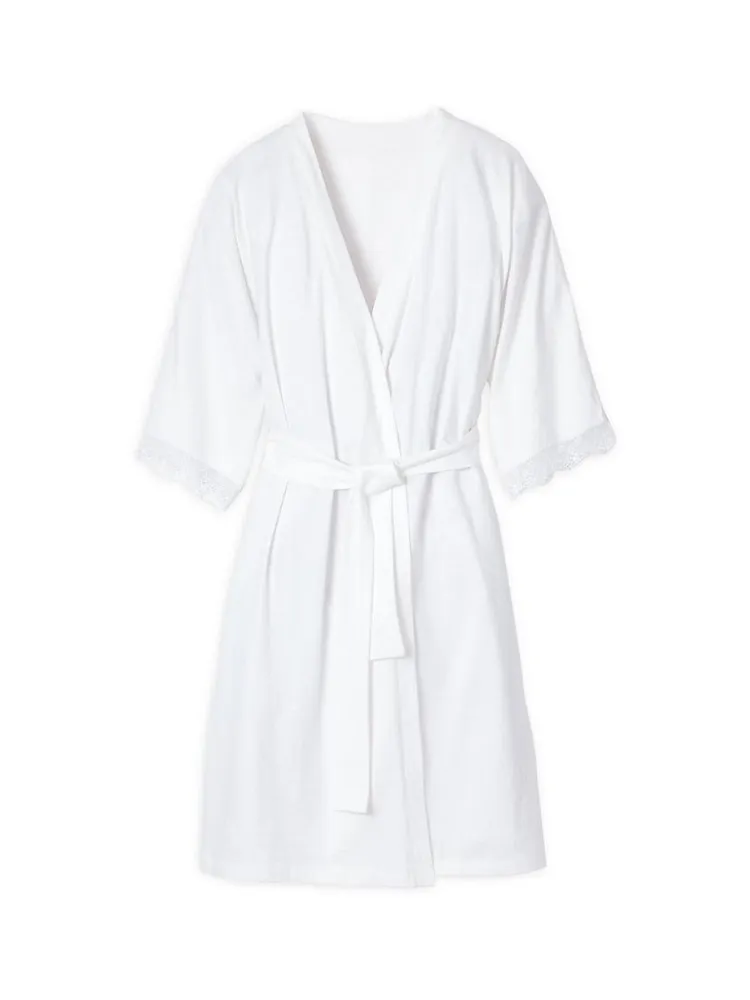 Lace-Trim Cotton Robe