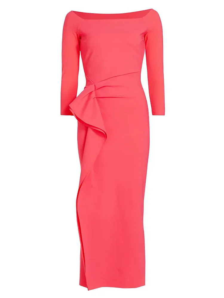 Tushana Draped Jersey Midi-Dress