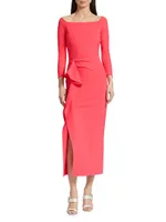 Tushana Draped Jersey Midi-Dress