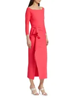 Tushana Draped Jersey Midi-Dress