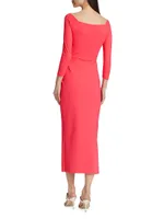 Tushana Draped Jersey Midi-Dress