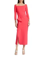 Tushana Draped Jersey Midi-Dress