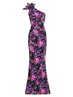 Gosia Floral One-Shoulder Gown