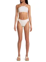 Belize Jacquard Halter Bikini Top