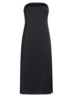 Lisa Satin Strapless Midi-Dress