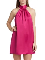 Sam Satin Halter-Neck Minidress