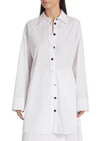 Cotton Poplin Mini Shirtdress