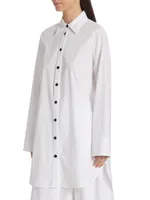 Cotton Poplin Mini Shirtdress