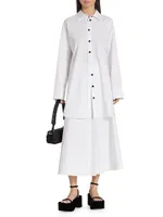 Cotton Poplin Mini Shirtdress