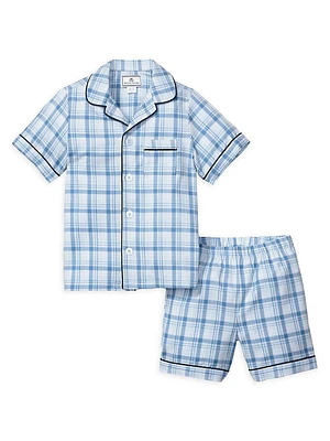 Little Boy's & Seafarer Tartan Short Set