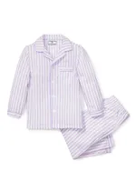 Little Girl's & French Ticking Pajama Set