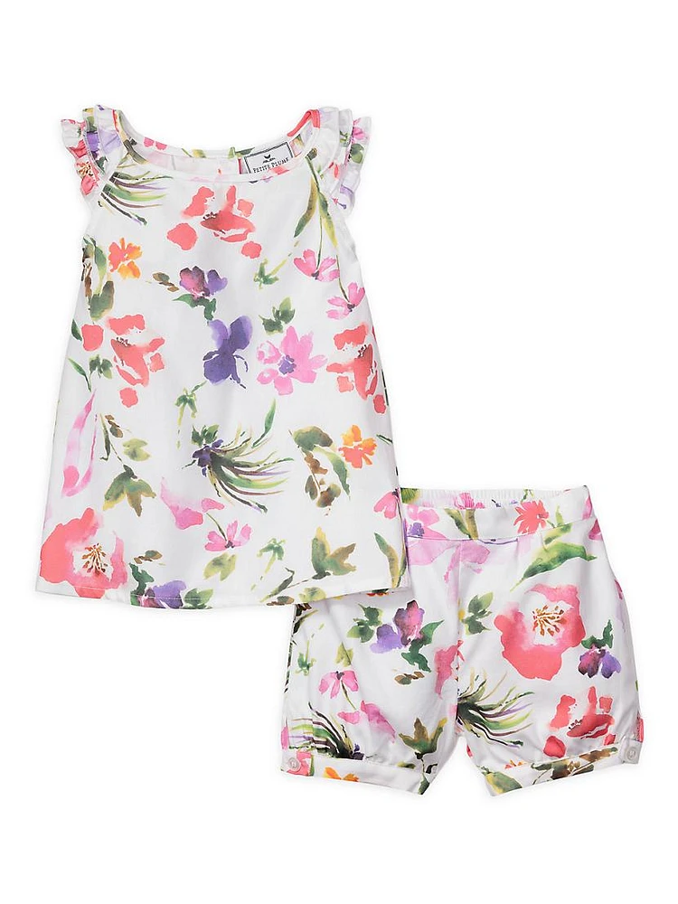 Little Girl's & 2-Piece Gardens of Giverny Amelie Shorts Set