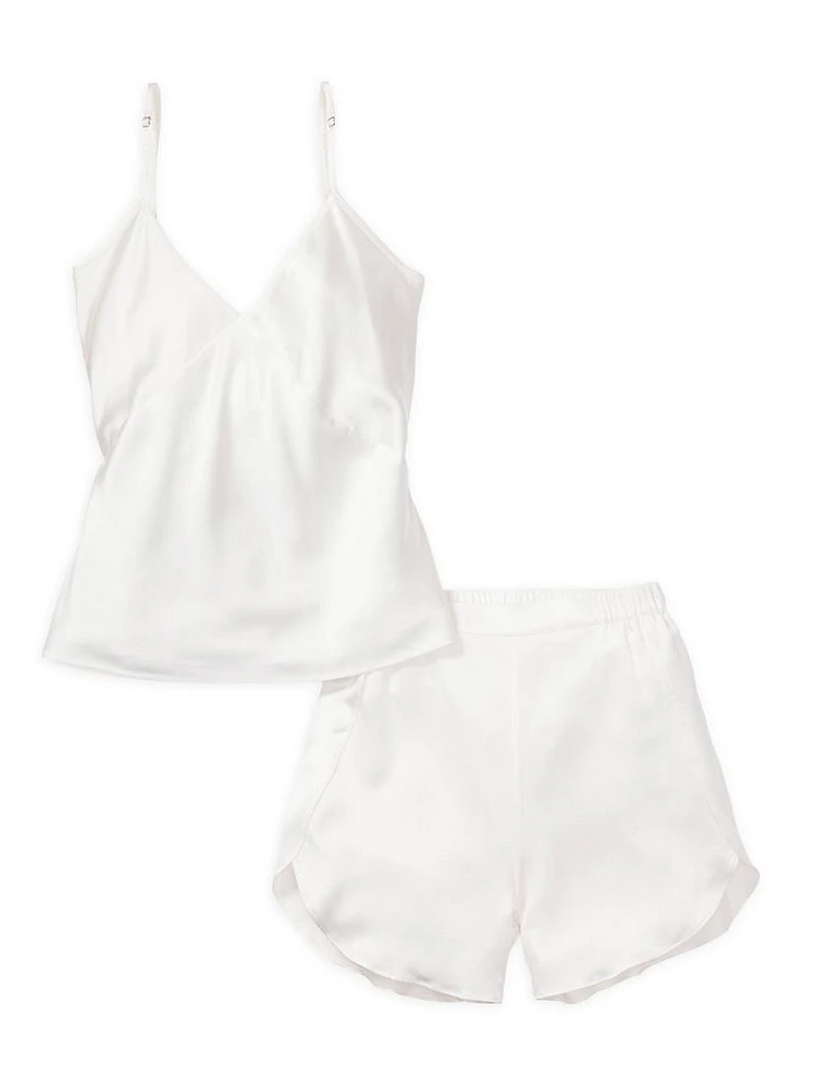 Silk Camisole Shorts Pajama Set