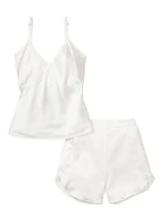 Silk Camisole Shorts Pajama Set